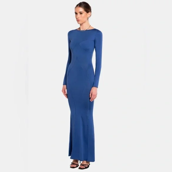 revolve long sleeve dresses The Revolve Dress / Top in Navy Blue